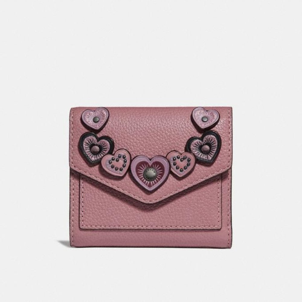 COACH Small Wallet With Hearts 29747 Dusty Rose